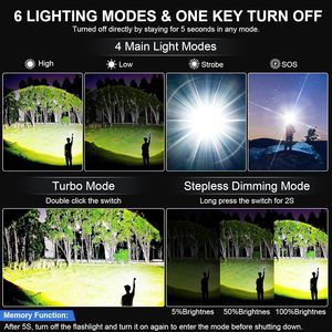 Lampe torche tactique LED rechargeable portable étanche à laser blanc longue portée pour l'autodéfense - Product Image 3