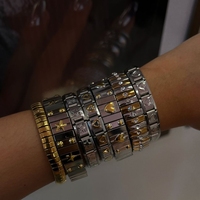 Nouveau style bracelet bracelet étoile coeur conception bracelets élastiques en acier inoxydable ne se fanent pas pour hommes et femmes bijoux de mode