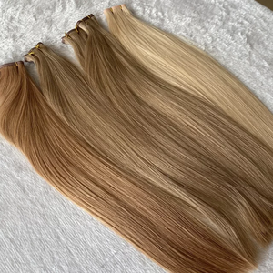 Jasmine beauty Flat Weft Hair Extensions for Salon Double Drawn 100% Remy Virgin Hair Seamless Natural Color Wholesale - Product Image 4