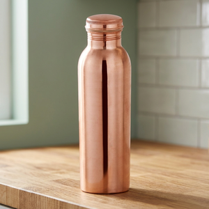 Botella de Agua Potable de Cobre Puro de Alta Calidad, Estilo Bohemio Ecológico, 1000 ml, Tapa, Embalaje Premium, Cristal Bohemia - Product Image 3