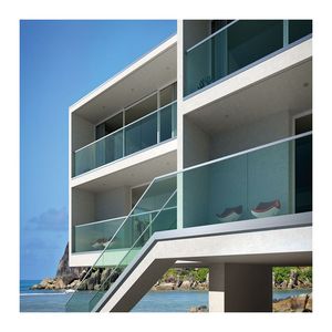 Villa Home Deck Glass Handrail Aluminum U Channel Waterproof LED Light Glass <strong>Railing</strong> for Roof Balcony Hotel Balcony Balustrade - Product Image 4