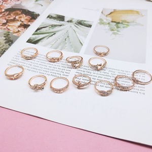 100 個スパークリングラインストーンリングセットクリアクリスタルシンプルリング結婚式プロムパーティーフィンガージュエリーアクセサリー女性用 - Product Image 5