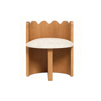 Chaise nordique design, chaise ondulée en bois massif, chaise d'appoint moderne, tabouret de maquillage pour chambre et salon