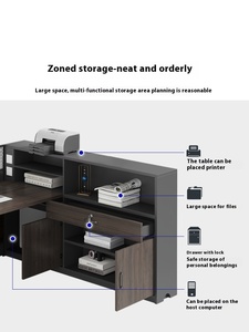 Máy Trạm Sản Xuất Văn Phòng Hiện Đại Không Gian Làm Việc 4 Trong <span class=keywords><strong>1</strong></span> Bàn Tài Chính Văn Phòng Làm Việc Bàn Với Vách Ngăn - Product Image 5