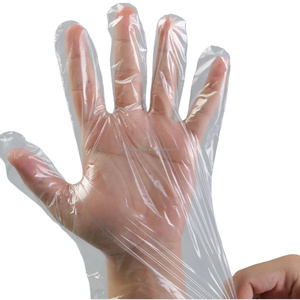 Прозрачные одноразовые перчатки из HDPE, 0.6 г, гладкие, пищевые, без латекса, водонепроницаемые, 26 см, толстые, нескользящие, прочные - Product Image 3