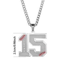 Collier avec pendentif personnalisé avec initiale, numéro porte-bonheur, gravure de nom, pendentif numéro de maillot personnalisé pour les fans