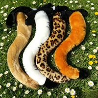 Jouets en peluche créatifs en forme de queue d'animaux simulés (tigre, léopard, lion) avec rembourrage en coton PP et polyester, vente en gros, accessoires de spectacle pour enfants