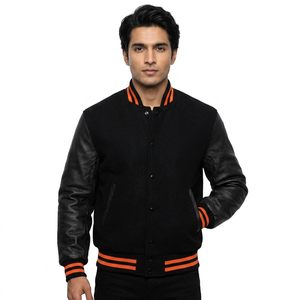 Chaqueta Universitaria de Béisbol Varsity de Diseño Exclusivo, de Alta Calidad, en Lana, Personalizada, con Mangas de Cuero Genuino - Product Image 1