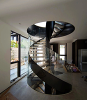 VIKO Grand escalier en colimaçon incurvé haut de gamme en marbre pour hôtel/maison