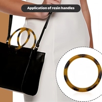 Factory Direct-Asas redondas de resina de color ámbar de moda de 98mm-Accesorios de alta calidad para bolsos de mujer con estilo