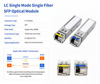 Module émetteur-récepteur fibre SFP 1,25 G 1310 nm 1550 nm LC Duplex SM 20 km avec DDMI compatible avec Cisco, Mikrotik, Ubiquiti