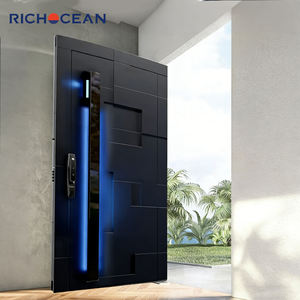 Porte d'entrée pivotante blindée gravée en 3D RICHOCEAN, style américain, anti-effraction, avec serrure intelligente - Product Image 5