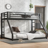 Lit superposé en métal Twin XL sur Queen avec 2 échelles latérales, gain de place, réduction du bruit, conception sécurisée, ODM/OEM disponible