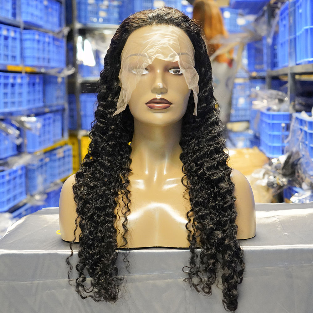 Perruque avant de dentelle de vague profonde