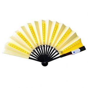 Personalized Eco-Friendly Retro LED Light-Up Bamboo Handheld <b>Folding</b> Fans for Party Wedding Bar Club - Product Image 4