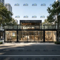 Villa modulaire moderne à 2 étages avec façade en verre et balcon, maison préfabriquée détachable en conteneur pour restaurant