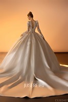 Robe de Mariée en Satin Perle Simple Cérémonie Blanche à Manches Longues Robe de Mariée Saoudienne Grande Taille à Personnaliser