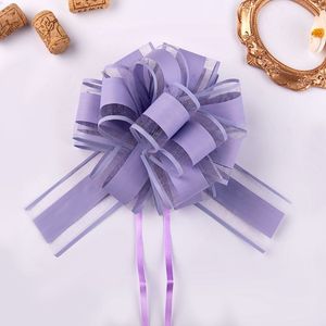 Pita Bunga Organza Plastik Besar 15cm Elegan Ramah Lingkungan, Pita Tarik Warna Polos, Bola Hadiah Natal, Pita Hadiah Bunga Plastik - Product Image 4