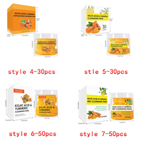 20/30/40/50pcs Almohadillas Limpiadoras de Cúrcuma y Ácido Kójico, Esponjas Faciales Exfoliantes para Limpieza y Cuidado de la Piel