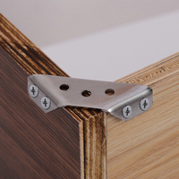 Support droit de montage d'angle en acier inoxydable pour plaques de réparation de déflecteur en bois de meubles