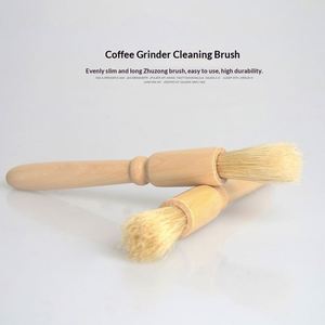 Brosse de nettoyage pour moulin à café, outil pour nettoyer les résidus de la machine à café à manivelle, manche en bois, poils doux, petite brosse à long manche - Product Image 3