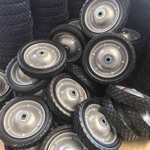 Minghao 7 Inch Hollow <b>Plastic</b> <b>Wheels</b> For Lawnmower Sweeper Solid Rubber Tires - Product Image 2