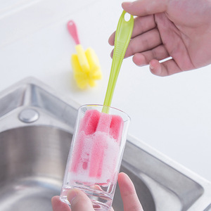 Bottle <b>brush</b>, long bottle <b>brush</b>, long-handled cup <b>brush</b>, kitchen <b>brush</b>, glass <b>cleaning</b> <b>brush</b>, cup sponge <b>brush</b>, no packaging. - Product Image 1