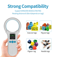 Escáner RFID FDX-B Portátil de 134.2KHz para Leer Microchip Animal y Dispositivo de Identificación de Etiquetas de Oreja para Ganado