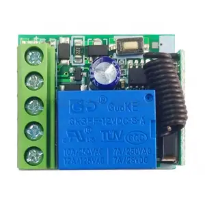 Controles remotos do transmissor 433 Mhz do RF com módulo do receptor do relé da C.C. 12V 1CH do interruptor de controle remoto sem fio
