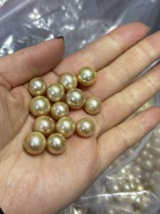 Bán Buôn 11-12 Mm Aa + Hoàn Hảo Vàng Ngọc Trai Nước Ngọt Chất Lượng Tốt Lỏng Ngọc Trai Chết Vàng Nửa Không Có Lỗ Khoan Giá Tuyệt Vời - Product Image 2