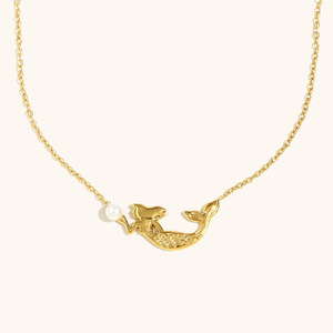 CAIOOCHE Set Collana e Bracciale con Ciondolo <span class=keywords><strong>Sirena</strong></span> Placcato Oro in Acciaio Inossidabile Stile Oceano con Perle, Anti-Appannamento, Vendita all'Ingrosso - Product Image 4