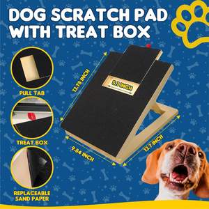 Tedavi kutusu ile ahşap köpek tırnak çizik kurulu köpek pençe tırnak çizik ped evcil hayvan tırnak dosya kurulu kırpma <span class=keywords><strong>Scratcher</strong></span> - Product Image 2