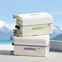 Valise rigide grande capacité pour ordinateur portable avec porte-gobelet pliable, crochet latéral, légère et tendance