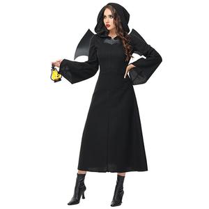 Vestito nero lungo per giochi di ruolo taglie forti per il commercio estero Costume da strega demone di Halloween nuove donne adulte - Product Image 5