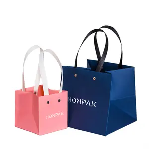 Bolsa de mano personalizada para supermercado, bolsa de embalaje de flores para compras, bolsas de embalaje de flores con asas