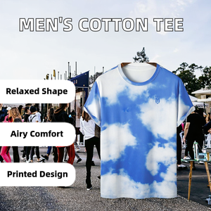 Camiseta Casual de Manga Corta para Hombre, 100% Algodón, Corte Holgado, Lisa, Teñida, Transpirable, Tela de 220g, Precio Bajo en Oferta - Product Image 2