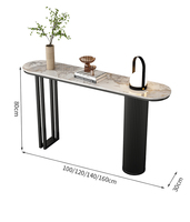 Console lumineuse de table moderne et minimaliste en acier inoxydable Nouveau comptoir d'entrée de style chinois de luxe Salle de séjour murale pour villa