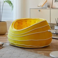 Sofá Puff Redondo Moderno, Silla Creativa Tipo Huevo, Sofá Individual para Balcón, Sillón de Descanso