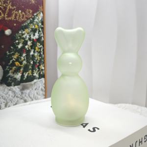 Toptan Yüksek Kaliteli Renkli Cam LED Tavşan ve Kanatlı Tavşan Masaüstü Dekorasyonu Zamanlayıcı Fonksiyonlu Paskalya İçin Uygun 2'li Set - Product Image 2