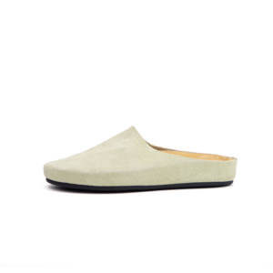 Fabbrica all'ingrosso su misura pantofole Mule mucca <span class=keywords><strong>pelle</strong></span> scamosciata sandali chiusi da uomo e da <span class=keywords><strong>donna</strong></span> punta tonda estate Casual casa pantofole - Product Image 2