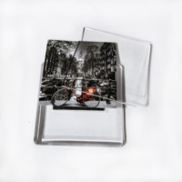 Souvenir personnalisé différents pays sublimation mini cadre photo ébauches pour aimant de réfrigérateur