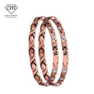 Bracelet magnétique de thérapie quantique en cuivre pour la santé, bracelet magnétique en cuivre pur pour couple - Product Image 1