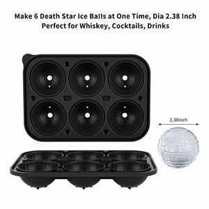 Plateau à glaçons étoile bricolage étanche <span class=keywords><strong>de</strong></span> qualité supérieure avec entonnoir sans BPA grand moule à boules <span class=keywords><strong>de</strong></span> glace en silicone à 6 cavités pour <span class=keywords><strong>whisky</strong></span> - Product Image 5