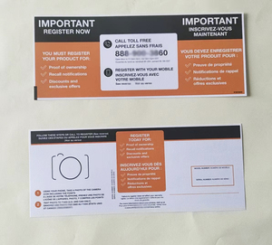 <span class=keywords><strong>Precio</strong></span> barato personalizado Impresión de extensión del producto Precaución Instrucciones de advertencia Consejos Tarjeta de registro del cupón de descuento - Product Image 3