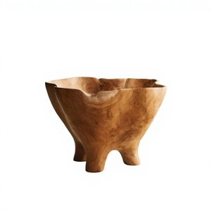 Corbeille à fruits décorative en bois d'acacia véritable, personnalisée, vintage, artisanale, polie, écologique, pour présentation sur comptoir, idéale pour les fêtes et les aliments. - Product Image 5