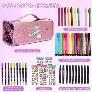 Juegos <span class=keywords><strong>de</strong></span> marcadores lavables Unicorn Kids Art Coloring Painting Markers Crayon Juegos <span class=keywords><strong>de</strong></span> lápices <span class=keywords><strong>de</strong></span> colores - Product Image 2