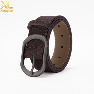 New Vintage Brown Suede Genuine Leather <b>Belt</b> <b>for</b> <b>Women</b> Gold Oval Casual Cowhide Waist Strap <b>for</b> Lad Jeans <b>Dress</b> - Product Image 1