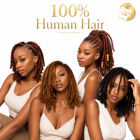 Ekstensi Rambut Dreadlocks Manusia Warna Alami 4-30 Inch 0.8cm Inter Locs untuk Kepang, Crochet Loc, Perbaikan Salon, dan Grosir