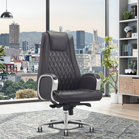 Chaise de patron en cuir de qualité supérieure, ergonomique, réglable en hauteur, design moderne, base en acier, symbole de prestige professionnel