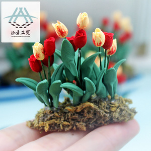 Accesorios para casa de muñecas, modelo en miniatura DIY, juguete creativo de simulación, tulipán de arcilla K125 - Product Image 4